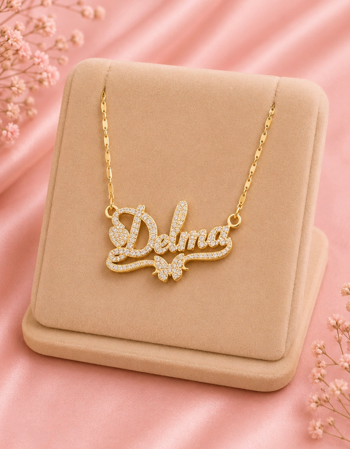 Radiant custom butterfly necklace